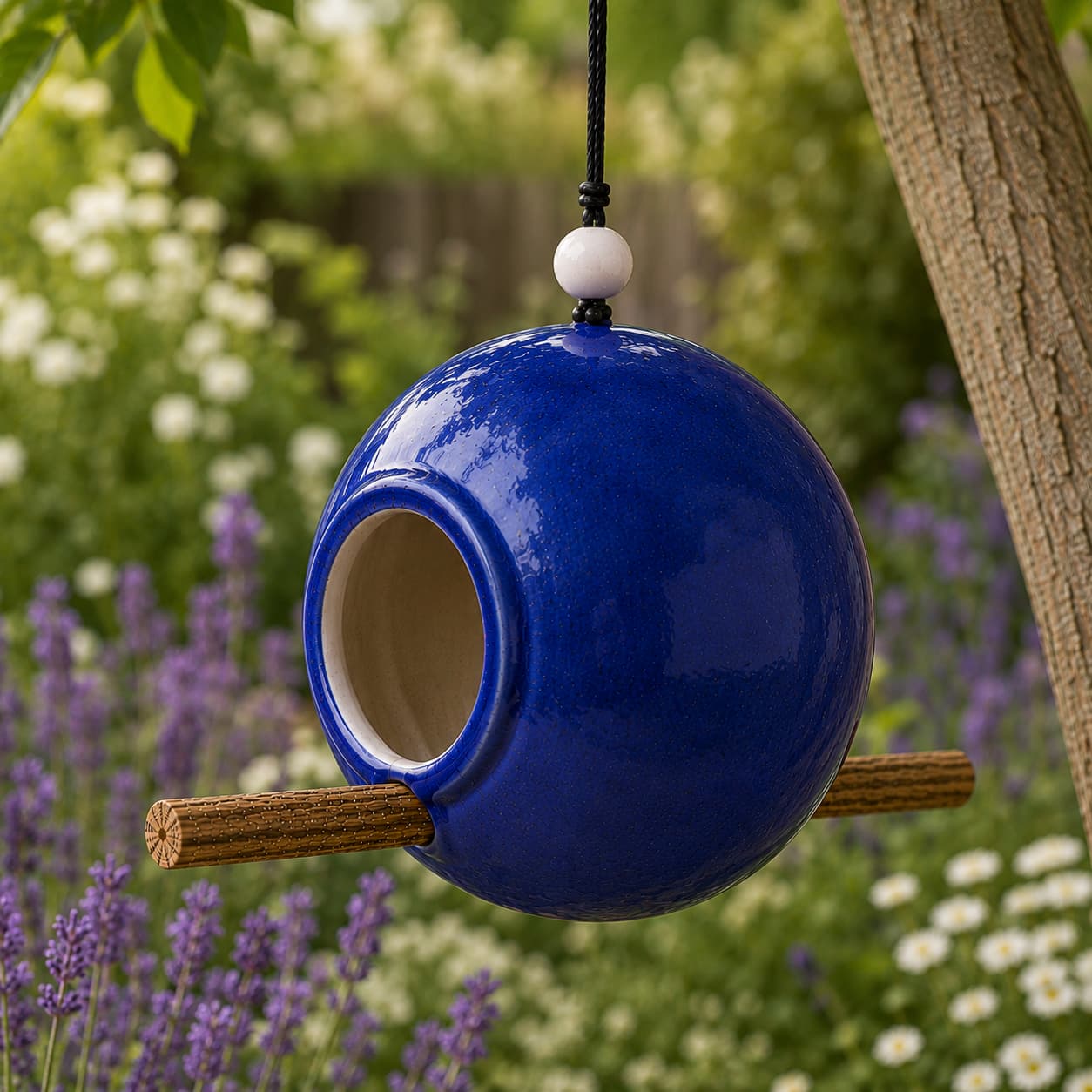 Handcrafted Ceramic Bird Feeder Pod – Sculptural Garden - Image 11