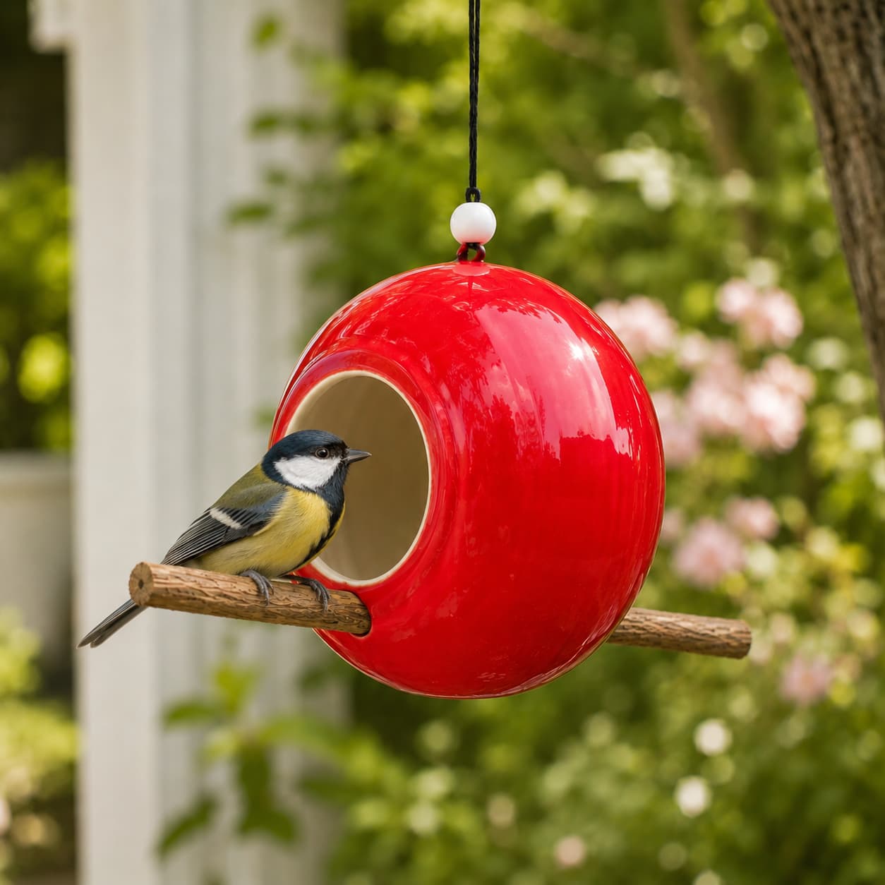 Handcrafted Ceramic Bird Feeder Pod – Sculptural Garden