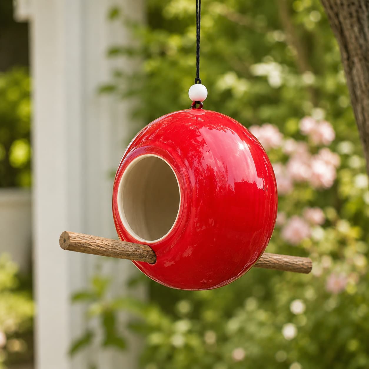 Handcrafted Ceramic Bird Feeder Pod – Sculptural Garden - Image 8
