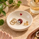 Cute gift ceramic bowl lady bug