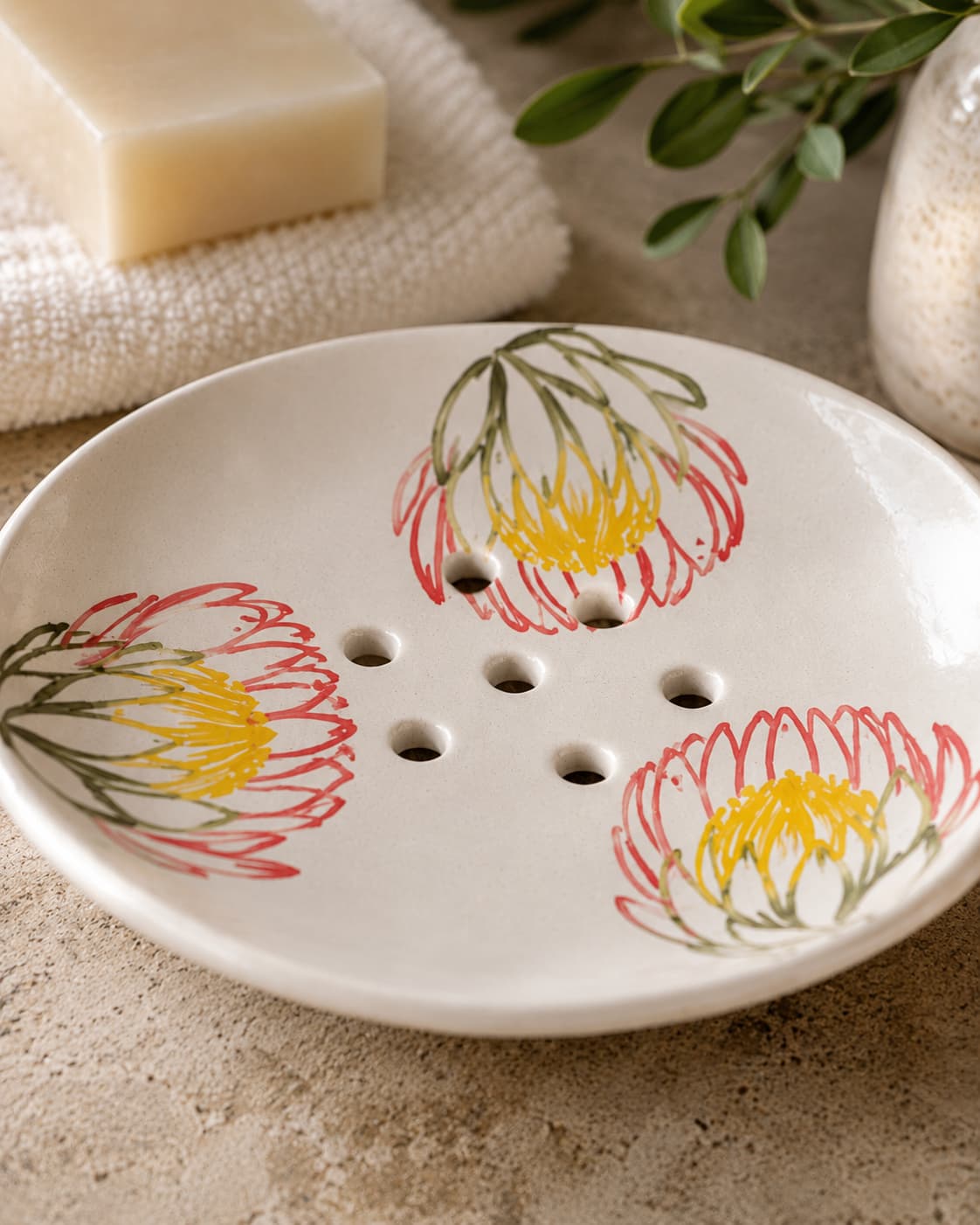 Protea soap dish hand made
