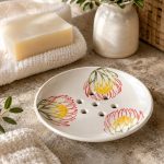 Cermaic Protea soap dish handmade pottery