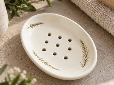 Hand made ceramic soap dish