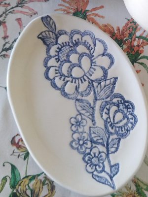 Handmade ceramic cheese platter