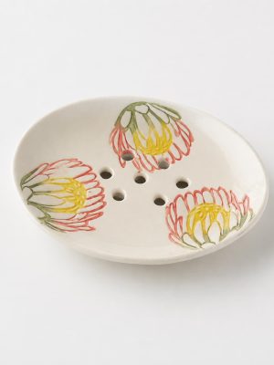 Protea soap dish pottery hand made in south africa